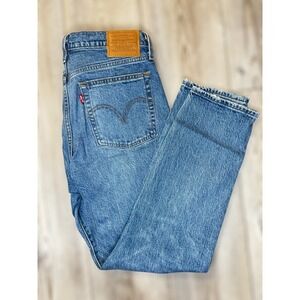 Levi's Wedgie Fit Straight Leg Jeans Medium Wash Button Fly Women's Size 29